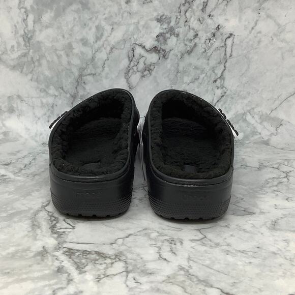 Crocs Men's 5 Women's 7 Black Classic Cozzzy Sandal Fuzzy Slipper P1-37 - Picture 5 of 10